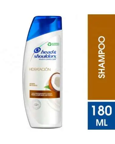 Shampoo Head & Shoulders Hidratación Aceite De Coco 180 Ml Head & Shoulders - 1