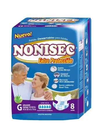 Nonisec - Pañal Adulto Extra Proteccion Grande X 8 Nonisec - 1