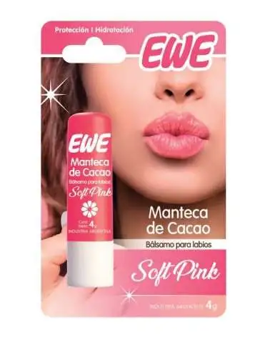 Ewe - Manteca Cacao Soft Pink Lapiz Balsam 4Gr Ewe - 1