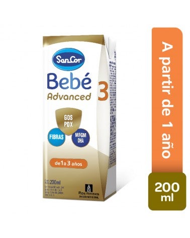 SANCOR - BEBE ADVANCEd 3 leche líquida x 200 Ml