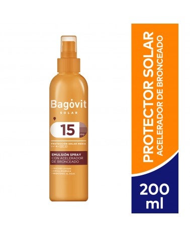 Bagovit Solar Acelerador Bronceado Fps 15 Uvb Y 7 Uva Spary X 200Gr