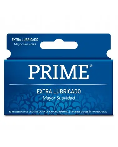 Prime - Preservativo Azul Extra Lubricado X 12Unidades