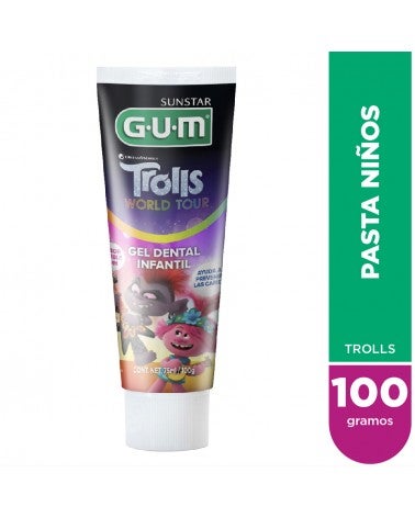 GUM Trolls? Gel Dental Para Niños - Sabor Bubble Gum, 100Gr