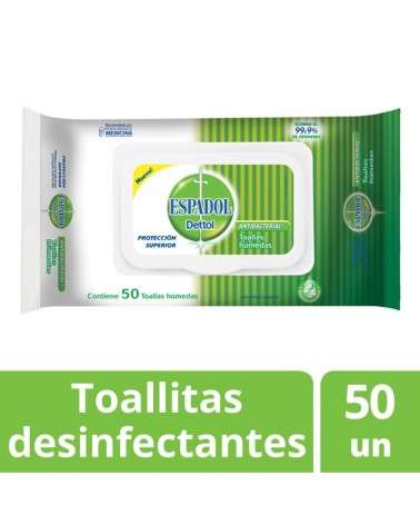 Espadol Dettol - Toallas Antibacteriales X 50 Unidades Espadol Dettol - 1
