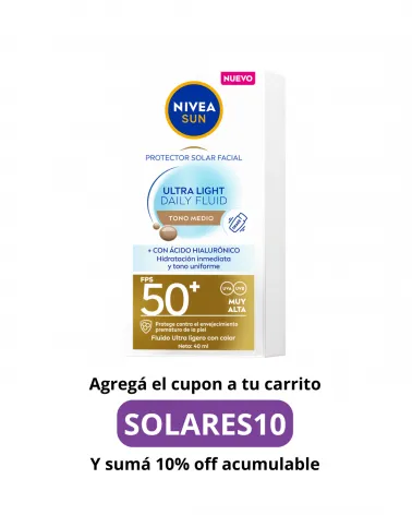 NIVEA - Protector Solar Facial Sun Daily Fluid Tono Medio FPS 50+ x 40 ml