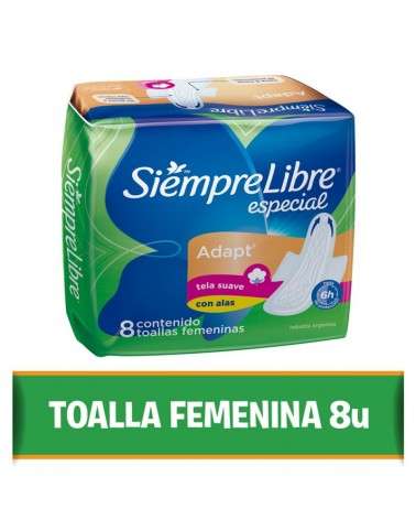 Toallas Femeninas Siempre Libre Especial Adapt Con Alas X 8 Un Siempre Libre - 1