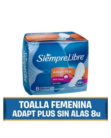 Toallas Femeninas Siempre Libre Adapt Plus Sin Alas X 8 Un Siempre Libre - 1
